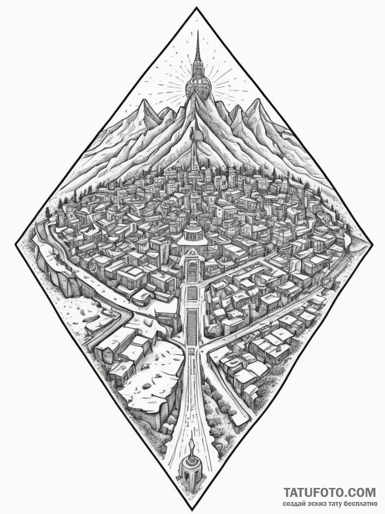 Microchip with pathways that look like an anc... - эскиз тату (№1751327259_0, 30.06.2025 23:47) — Tatufoto.com