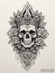Totem crowned with runes, concept art for tat... - эскиз тату (№1751327451_0, 30.06.2025 23:50) — Tatufoto.com
