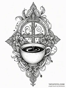 A detailed bag of coffee beans, aromatic,, in... - эскиз тату (№1751327847_0, 30.06.2025 23:57) — Tatufoto.com