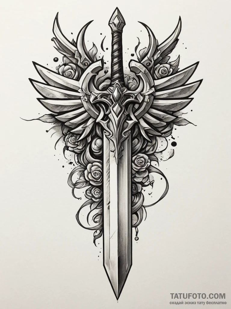 Link's sword (master sword) from zelda, plung... - эскиз тату (№1751327980_0, 30.06.2025 23:59) — Tatufoto.com