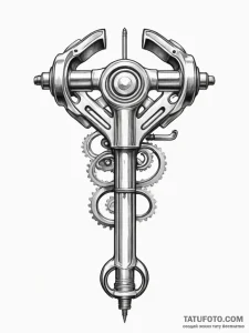 Automotive piston and connecting rod, crossed... - эскиз тату (№1751328110_0, 01.07.2025 00:01) — Tatufoto.com