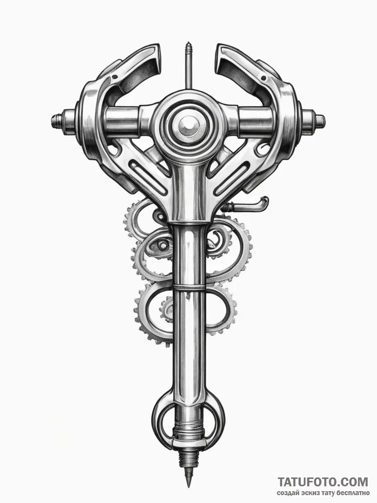 Automotive piston and connecting rod, crossed... - эскиз тату (№1751328110_0, 01.07.2025 00:01) — Tatufoto.com