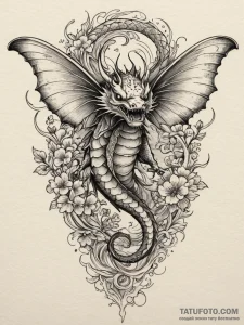 Abyssal moth flying through bone spires, ink... - эскиз тату (№1751330574_0, 01.07.2025 00:42) — Tatufoto.com