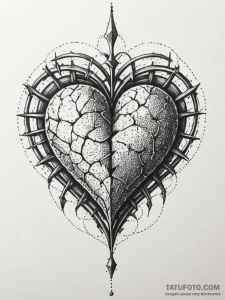 Barbed heart pierced by blade, tattoo drawing... - эскиз тату (№1751330640_0, 01.07.2025 00:44) — Tatufoto.com