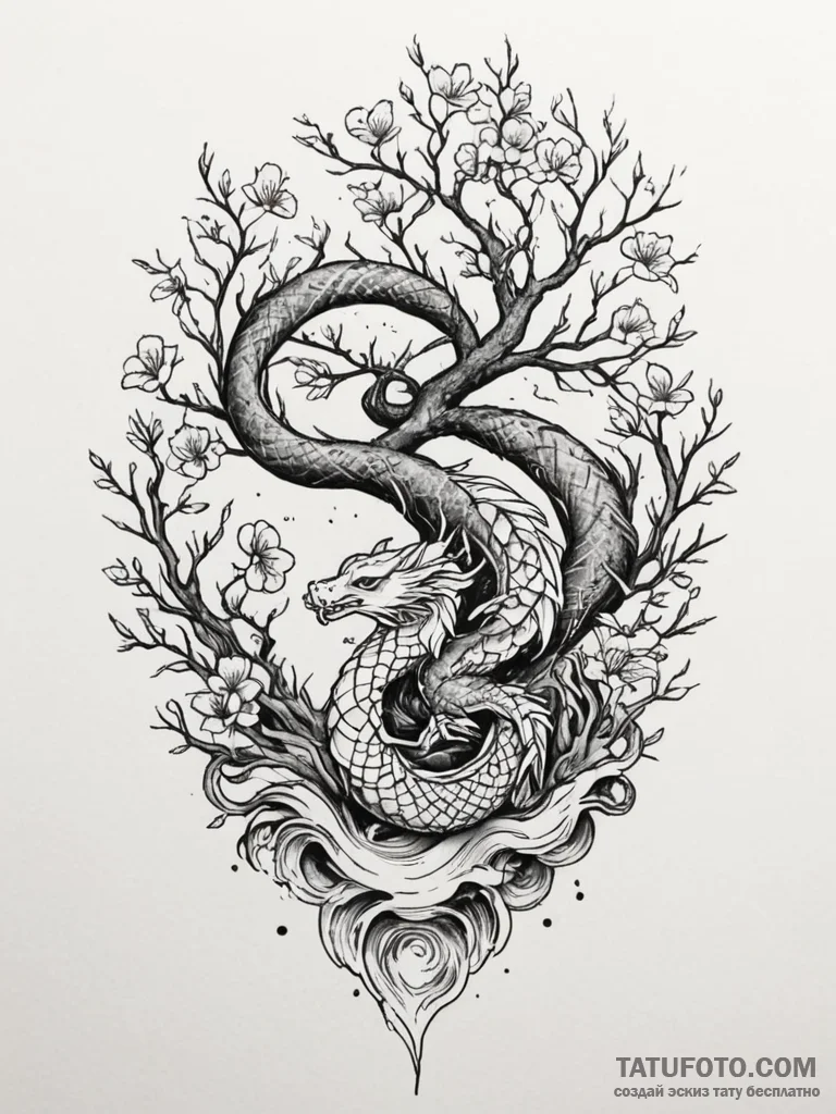 Tree of life with roots in the earth and bran... - эскиз тату (№1751331656_0, 01.07.2025 01:00) — Tatufoto.com