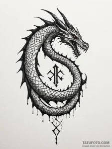 Dragon claw etched with runes, ink illustrati... - эскиз тату (№1751331855_0, 01.07.2025 01:04) — Tatufoto.com