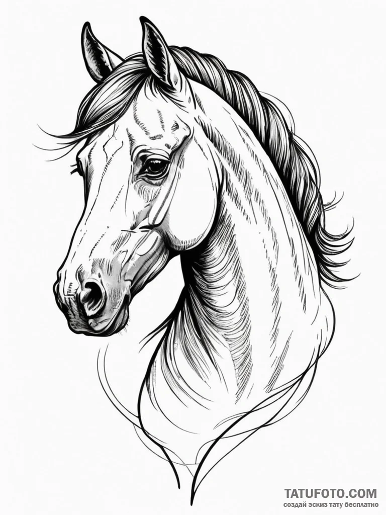 Horse, tattoo flash sheet design, fine lines,... - эскиз тату (№1751332457_0, 01.07.2025 01:14) — Tatufoto.com