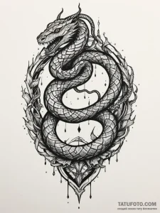 Mirror shards forming serpent, artistic tatto... - эскиз тату (№1751332590_0, 01.07.2025 01:16) — Tatufoto.com