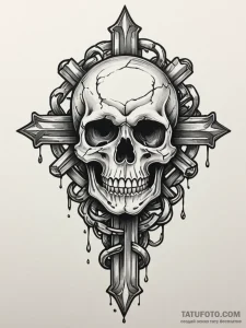 Animated chain forming skull, tattoo line art... - эскиз тату (№1751332716_0, 01.07.2025 01:18) — Tatufoto.com