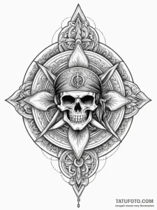 Pirate, artistic tattoo sketch, detailed cros... - эскиз тату (№1751333655_0, 01.07.2025 01:34) — Tatufoto.com