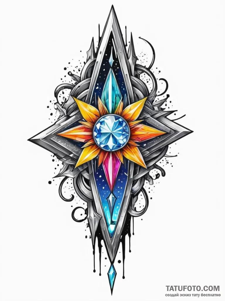 Crystal blade forged in starlight, concept ar... - эскиз тату (№1751333788_0, 01.07.2025 01:36) — Tatufoto.com