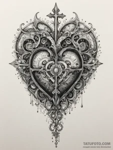 Mechanical heart pumping liquid starlight, co... - эскиз тату (№1751334654_0, 01.07.2025 01:50) — Tatufoto.com