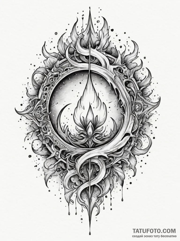 Hollow relic devouring celestial flame, conce... - эскиз тату (№1751335937_0, 01.07.2025 02:12) — Tatufoto.com