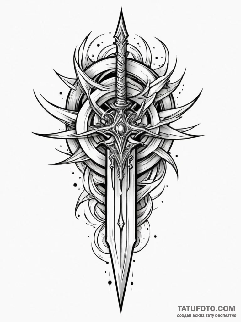 Arcane blade shifting through dimensions, tat... - эскиз тату (№1751336218_0, 01.07.2025 02:16) — Tatufoto.com