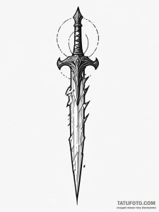 Dagger made from a shard of obsidian, humming... - эскиз тату (№1751336479_0, 01.07.2025 02:21) — Tatufoto.com