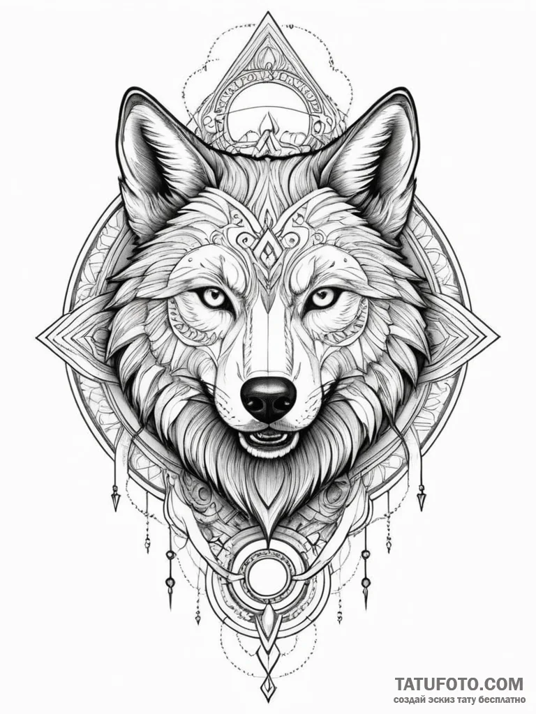 Fenrir, the great wolf, with jaws wide enough... - эскиз тату (№1751336753_0, 01.07.2025 02:25) — Tatufoto.com