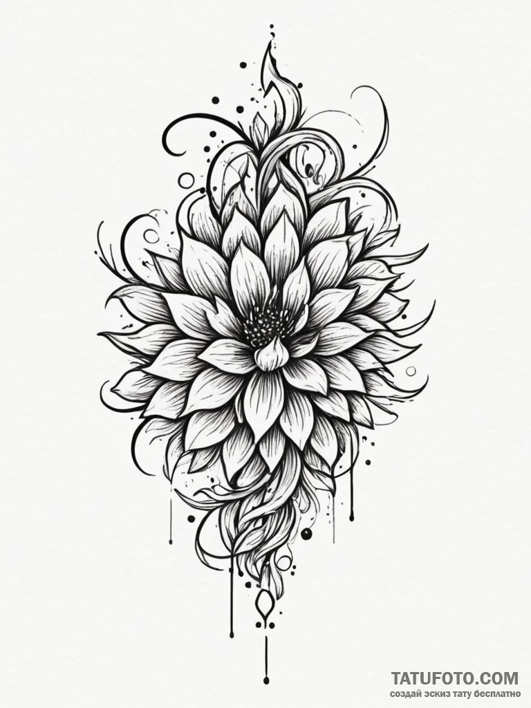 Nether bloom beneath spectral rift, tattoo li... - эскиз тату (№1751336816_0, 01.07.2025 02:26) — Tatufoto.com