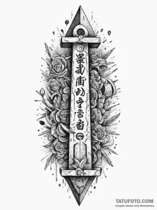 Obelisk covered in both ancient hieroglyphs a... - эскиз тату (№1751337021_0, 01.07.2025 02:30) — Tatufoto.com