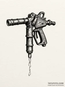 Fuel nozzle pumping gasoline that morphs into... - эскиз тату (№1751337907_0, 01.07.2025 02:45) — Tatufoto.com