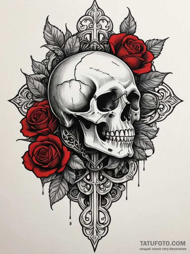Vampire relic sealed in frost, artistic tatto... - эскиз тату (№1751338140_0, 01.07.2025 02:49) — Tatufoto.com