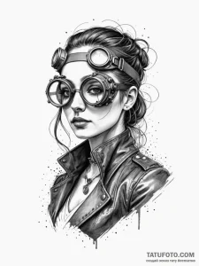 Steampunk goggles, artistic tattoo sketch, sk... - эскиз тату (№1751338688_0, 01.07.2025 02:58) — Tatufoto.com