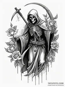 Animated grim reaper dancing, concept art for... - эскиз тату (№1751338881_0, 01.07.2025 03:01) — Tatufoto.com