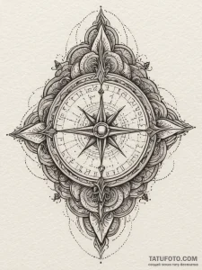 An ancient map spread out on a wooden table,... - эскиз тату (№1751339178_0, 01.07.2025 03:06) — Tatufoto.com