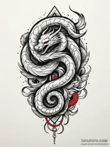 Jade serpent through spectral rift, concept a... - эскиз тату (№1751339909_0, 01.07.2025 03:18) — Tatufoto.com
