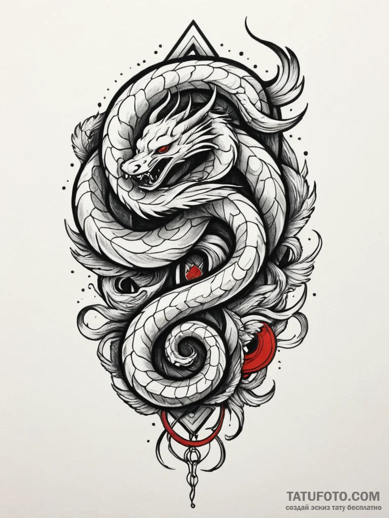 Jade serpent through spectral rift, concept a... - эскиз тату (№1751339909_0, 01.07.2025 03:18) — Tatufoto.com