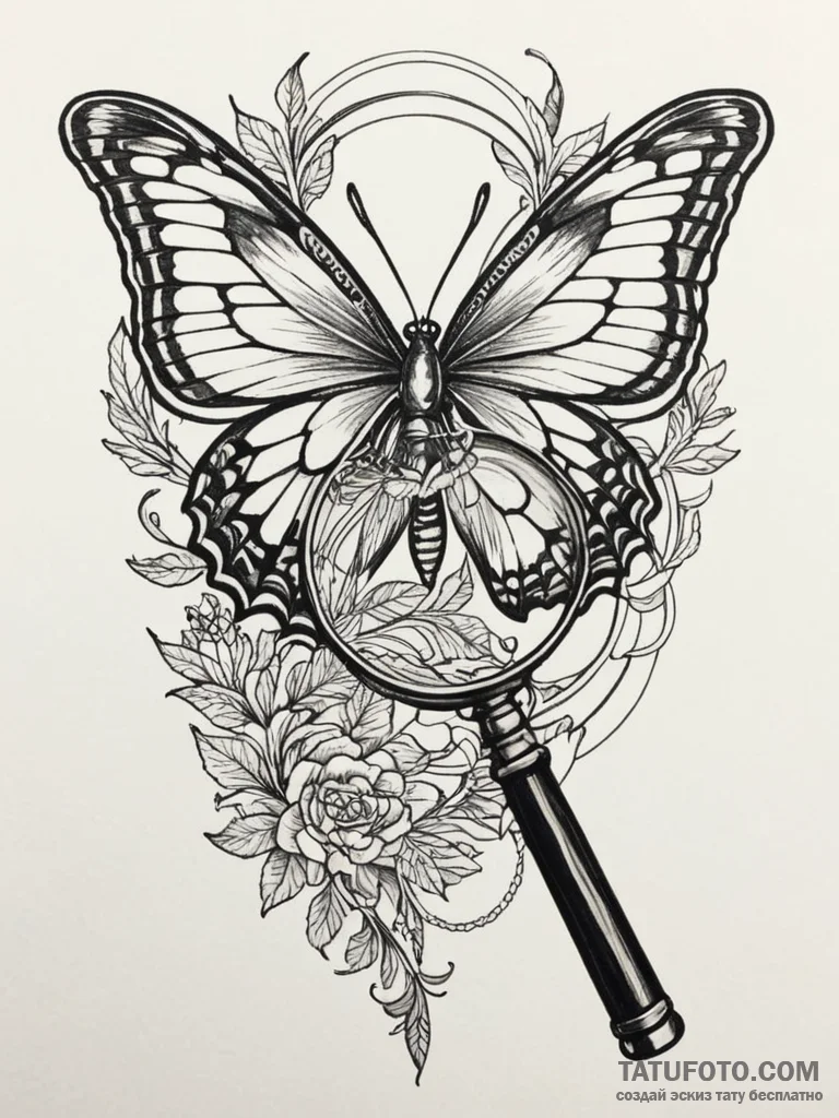 Magnifying glass showing the pixel grid on a... - эскиз тату (№1751340622_0, 01.07.2025 03:30) — Tatufoto.com