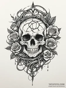 Knot of stars devouring roots, tattoo flash s... - эскиз тату (№1751341025_0, 01.07.2025 03:37) — Tatufoto.com