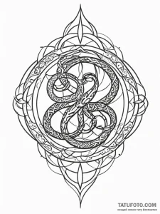 Black serpent entwined with bones, tattoo dra... - эскиз тату (№1751341685_0, 01.07.2025 03:48) — Tatufoto.com