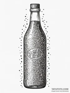 Bottle with a label 'tears', filled with spar... - эскиз тату (№1751342468_0, 01.07.2025 04:01) — Tatufoto.com