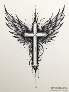 Blood-drenched wings torn apart, ink illustra... - эскиз тату (№1751342596_0, 01.07.2025 04:03) — Tatufoto.com