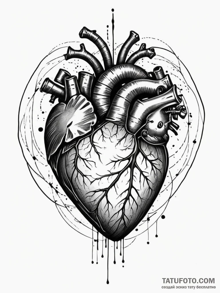 Xenolith heart glowing in darkness, tattoo li... - эскиз тату (№1751343280_0, 01.07.2025 04:14) — Tatufoto.com