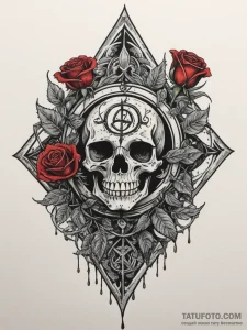 Iron sigil burning through frost, concept art... - эскиз тату (№1751344469_0, 01.07.2025 04:34) — Tatufoto.com