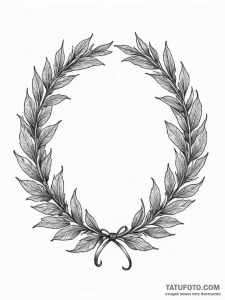 Laurel wreath made of thorny branches, concep... - эскиз тату (№1751344615_0, 01.07.2025 04:36) — Tatufoto.com
