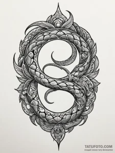 Uroboros, tattoo drawing outline, black and g... - эскиз тату (№1751346064_0, 01.07.2025 05:01) — Tatufoto.com