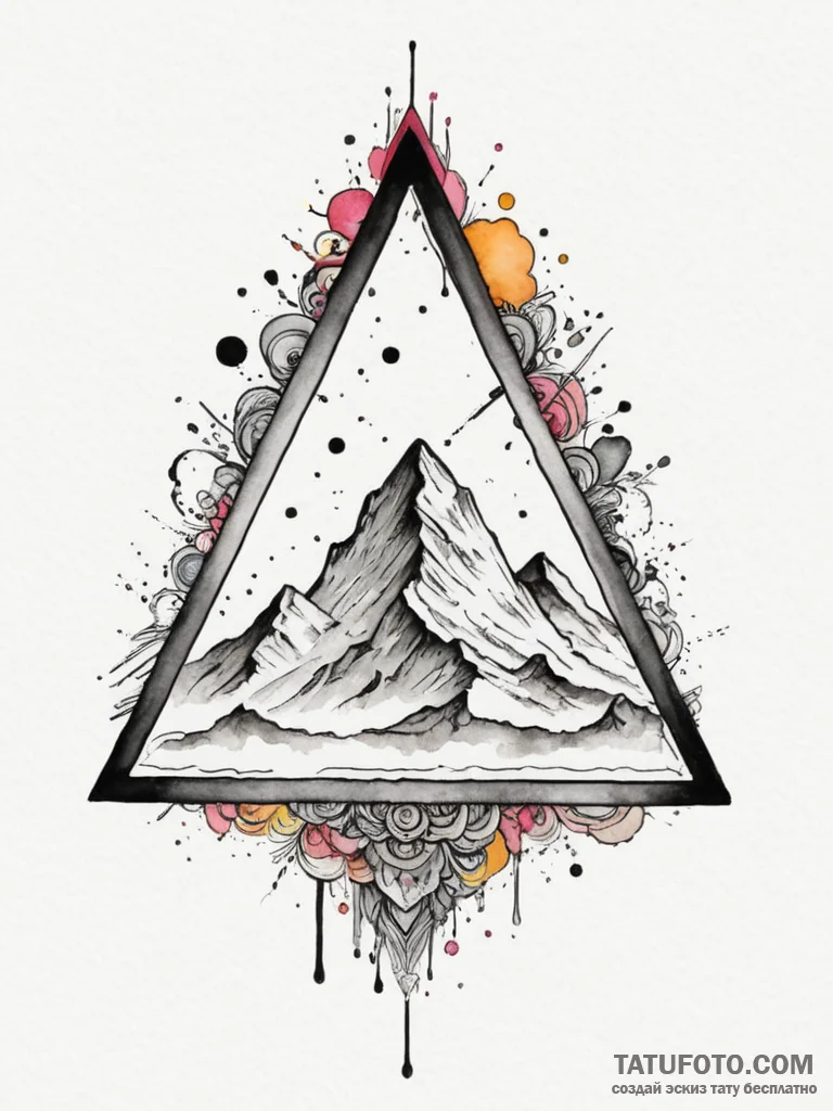 Triangle, tattoo line art, unique design, ori... - эскиз тату (№1751346323_0, 01.07.2025 05:05) — Tatufoto.com