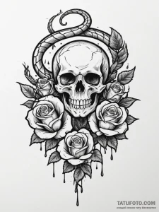 Burning shadow serpent, concept art for tatto... - эскиз тату (№1751346869_0, 01.07.2025 05:14) — Tatufoto.com
