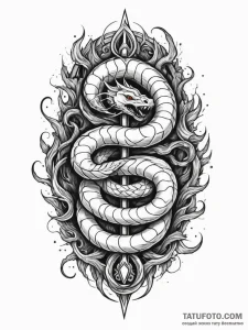 Forgotten serpent beneath spectral storm, con... - эскиз тату (№1751347155_0, 01.07.2025 05:19) — Tatufoto.com