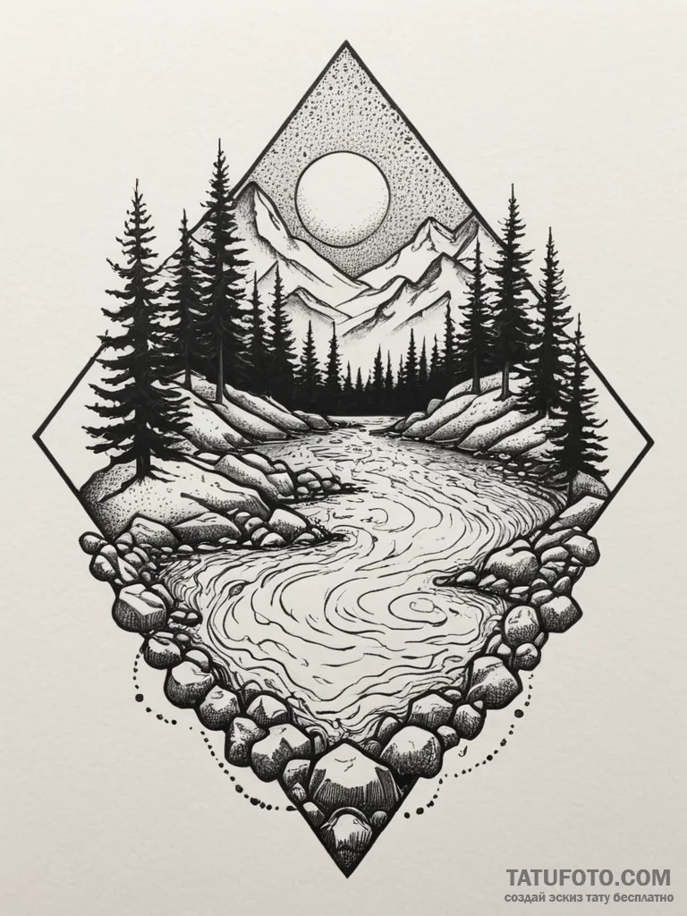 Well, a source of deep, life-giving water, ta... - эскиз тату (№1751347923_0, 01.07.2025 05:32) — Tatufoto.com