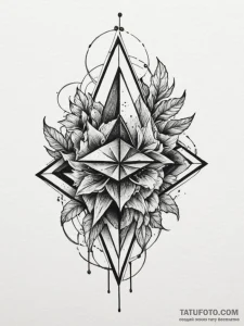 A shattered geometric shape, tattoo flash she... - эскиз тату (№1751348217_0, 01.07.2025 05:36) — Tatufoto.com