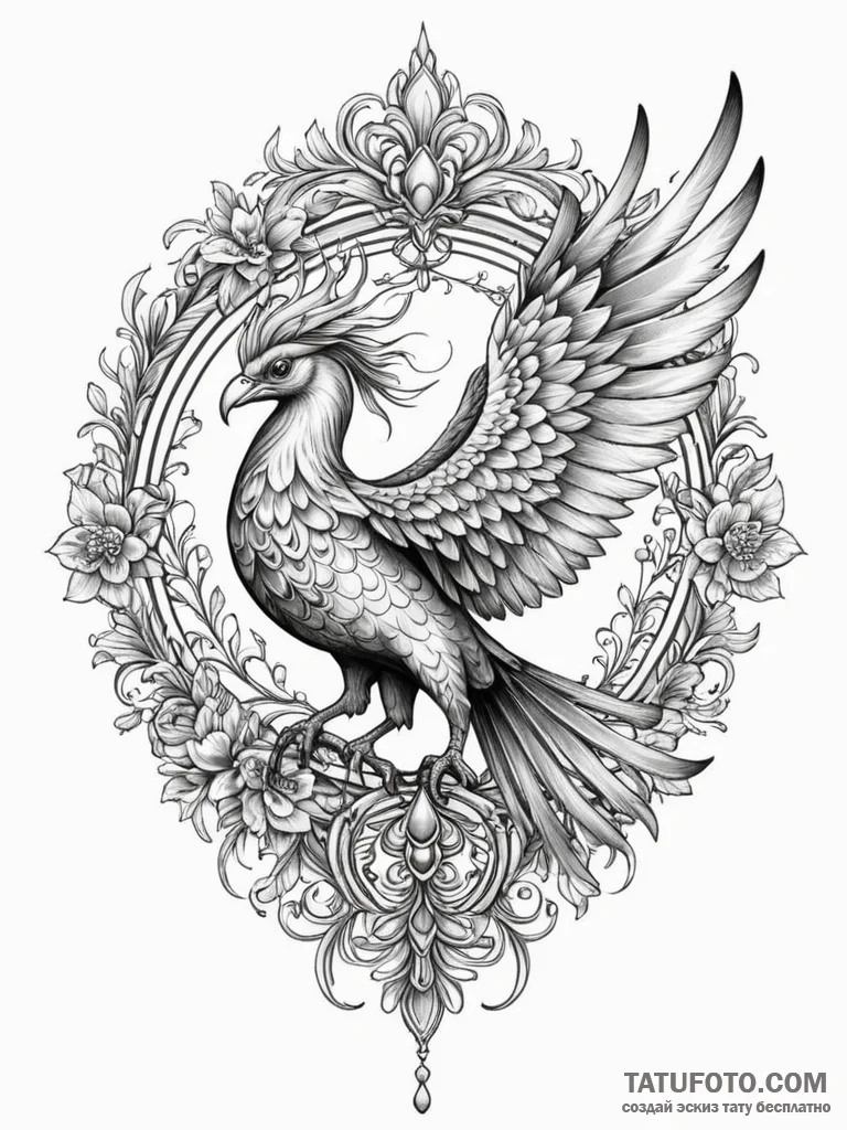 Sirin (mythical bird-woman), artistic tattoo... - эскиз тату (№1751349731_0, 01.07.2025 06:02) — Tatufoto.com
