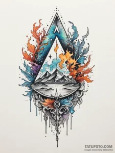 Oak relic through spectral rift, tattoo flash... - эскиз тату (№1751349879_0, 01.07.2025 06:04) — Tatufoto.com