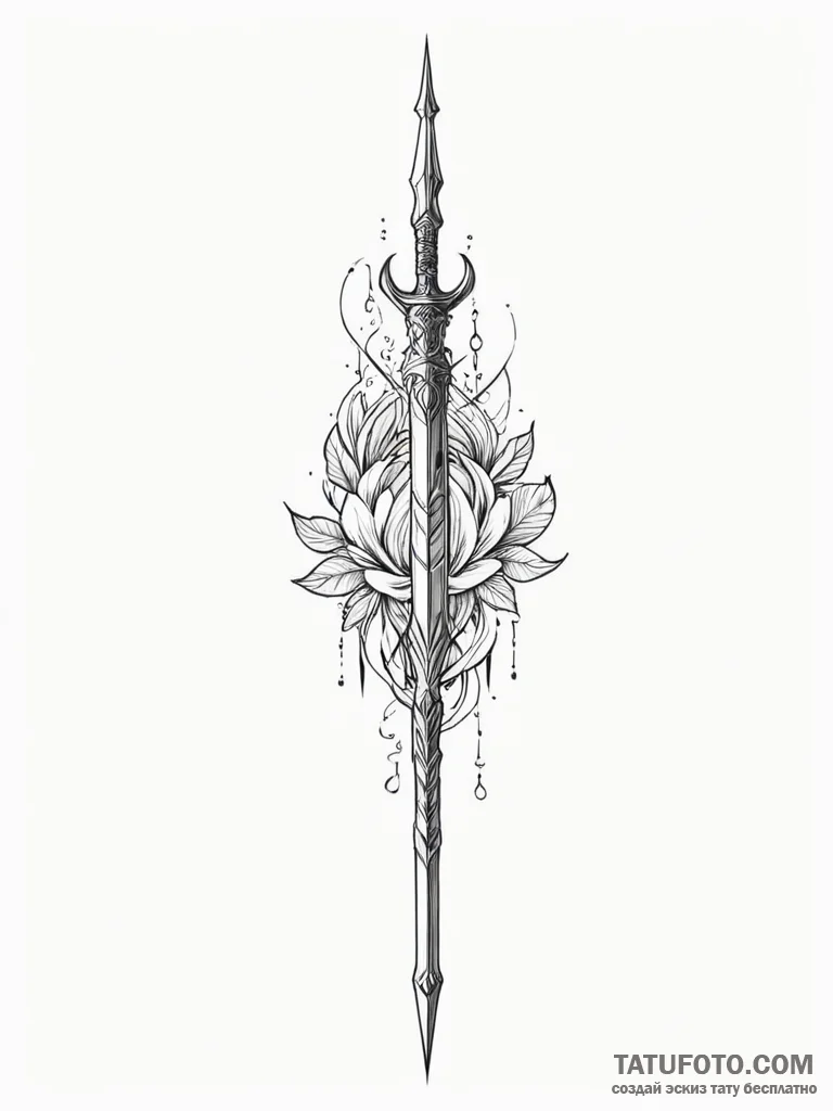 Spear - эскиз тату (№1751350010_0, 01.07.2025 06:06) — Tatufoto.com