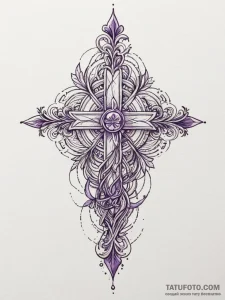 Violet, tattoo drawing outline, muted color p... - эскиз тату (№1751350502_0, 01.07.2025 06:15) — Tatufoto.com