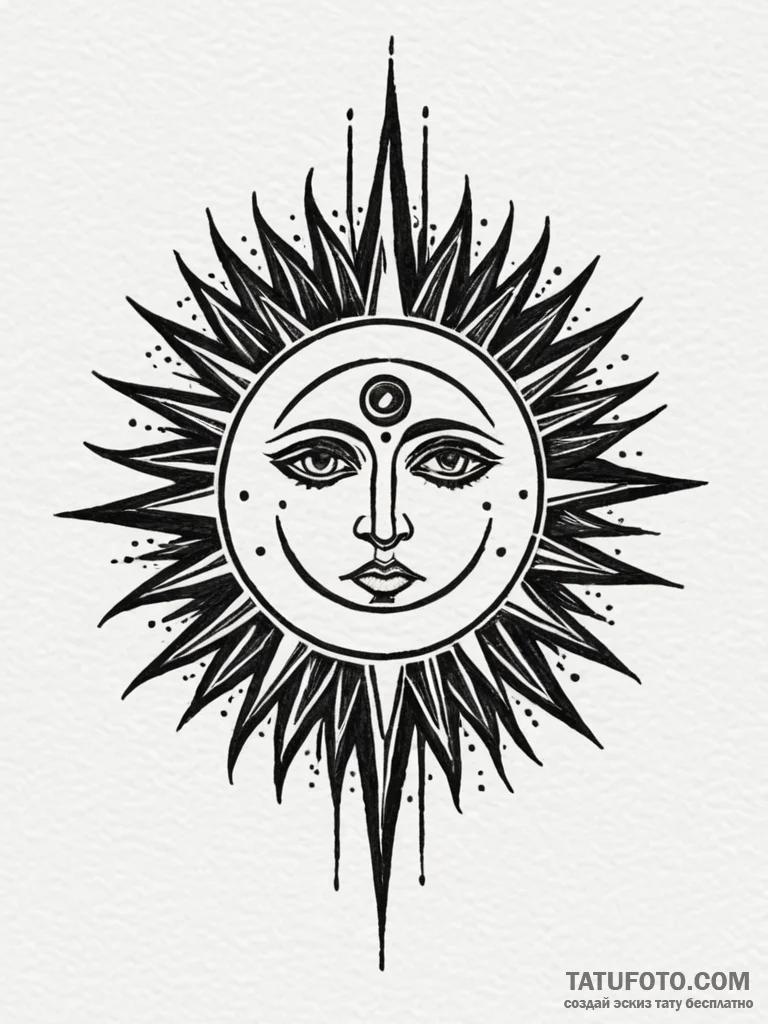 Black sun (symbol), ink illustration for tatt... - эскиз тату (№1751351369_0, 01.07.2025 06:29) — Tatufoto.com
