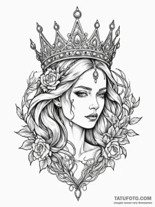 Queenр р†р вђљрівђћсћs crown cracked and blee... - эскиз тату (№1751351844_0, 01.07.2025 06:37) — Tatufoto.com