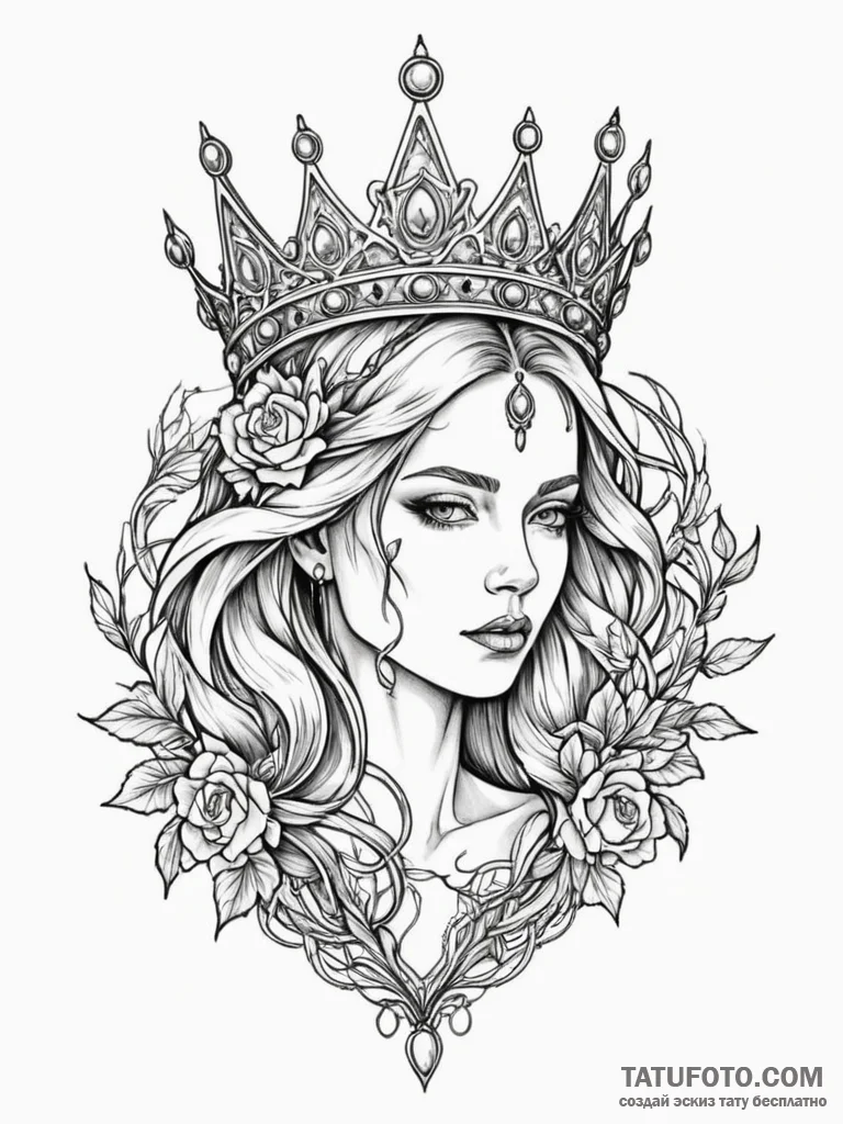 Queenр р†р вђљрівђћсћs crown cracked and blee... - эскиз тату (№1751351844_0, 01.07.2025 06:37) — Tatufoto.com